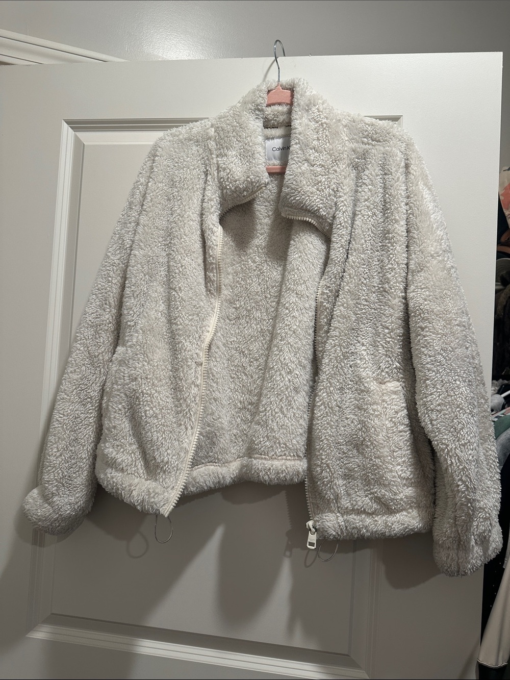 Cozy Ivory Sherpa Jacket - Calvin Klein
